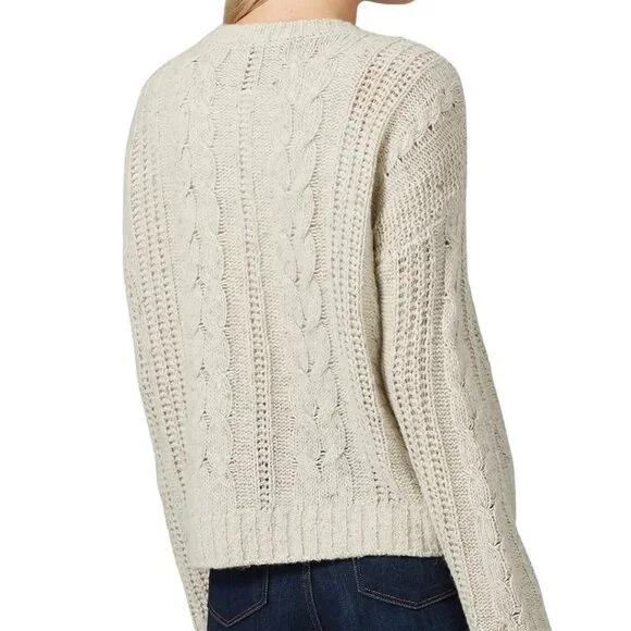 Habitual Clyda Merino Wool Crewneck Cable Sweater Sz XS - Picture 2 of 5